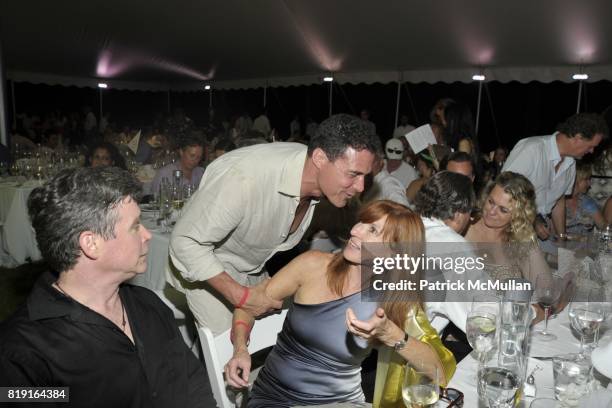 Jay McInerney, Andre Balazs and Nicole Miller attend Paradiso: The 17th Annual Watermill Summer Benefit 2010 at Watermill Center on July 24, 2010.