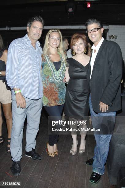 Mario Singer, Dina Manzo, Caroline Manzo and Frank Cilione attend Nic Roldan, Shamin Abas and Tracy Mourning Host Hamptons Social Series Dinner For...