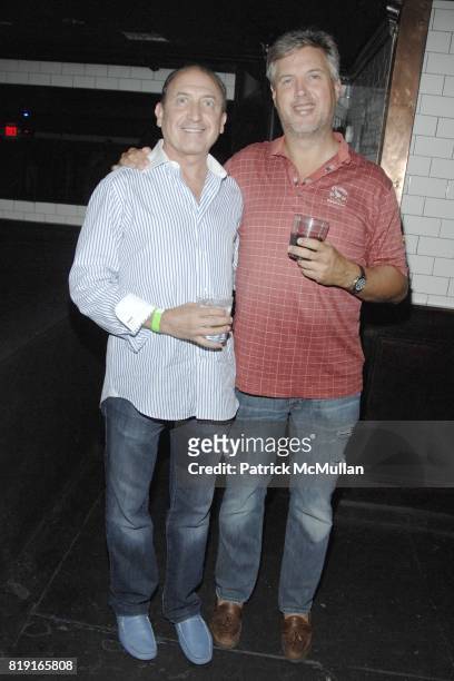 Steve Boxer and Darren Gagnon attend Nic Roldan, Shamin Abas and Tracy Mourning Host Hamptons Social Series Dinner For St. Jude's at Lily Pond on...