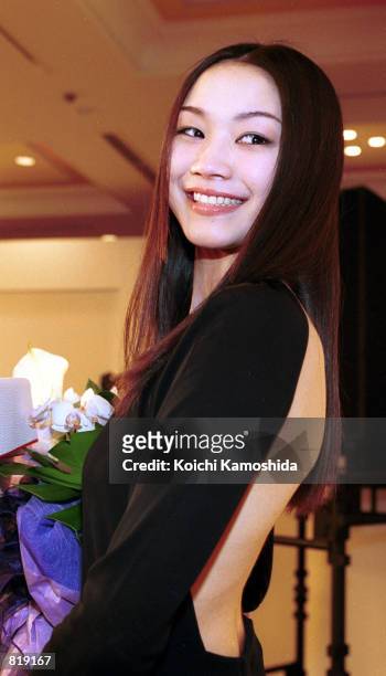 Misao Arauchi, the Japanese contestant in the Miss Universe 2001 pageant, poses for a portrait March 29, 2001 in Tokyo. Arauchi, a 19-year-old...