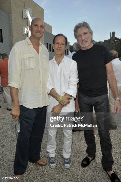 Matthew Satz, Michael Halsband and Roger Waters attend Paradiso: The 17th Annual Watermill Summer Benefit 2010 at Watermill Center on July 24, 2010.