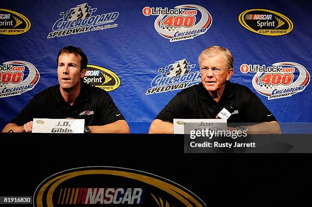 Gibbs and Joe Gibbs, owners of Joe Gibbs Racing speak with the media about the loss of Tony Stewart and the future of their organization prior to the...