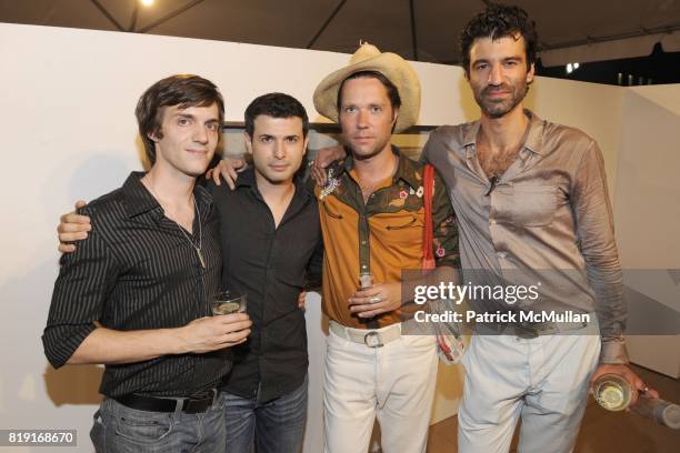 Joshua Lombard, Asi Wind, Rufus Wainwright and Jorn Weisbrodt attend Paradiso: The 17th Annual Watermill Summer Benefit 2010 at Watermill Center on...