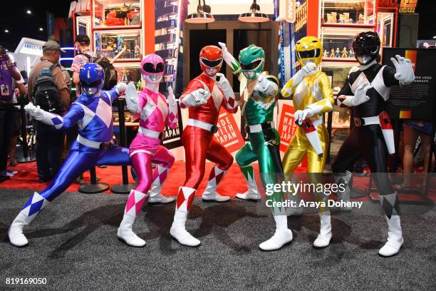 Saban's Power Rangers attend preview day at San Diego Comic-Con 2017 at San Diego Convention Center on July 19, 2017 in San Diego, California.