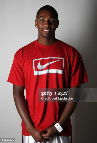 Cullen Jones of the U.S. Poses for a portrait during the U.S. Olympic Swim Team Media Day at Stanford University on July 12, 2008 in Palo Alto,...