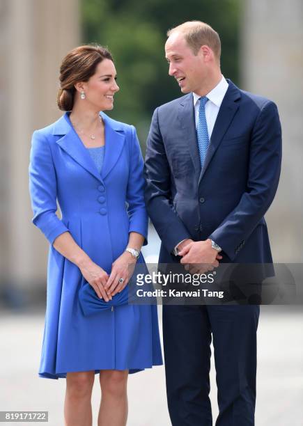 Catherine, Duchess of Cambridge and Prince WIlliam, Duke of Cambridge visit The Brandenburg Gate on day 3 of their Royal Tour of Poland and Germany...