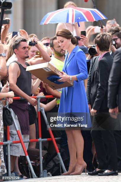 Catherine, Duchess of Cambridge visits The Brandenburg Gate on day 3 of their Royal Tour of Poland and Germany on July 19, 2017 in Berlin, Germany.