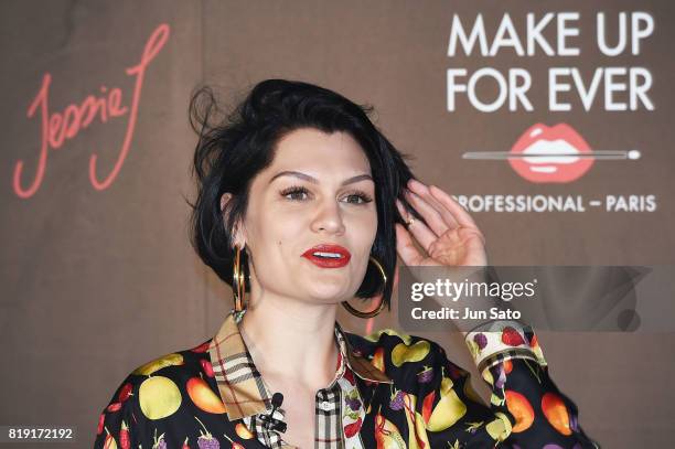 Singer Jessie J attends the 'Make Up For Ever' promotional event at the Grand Ginza on July 20, 2017 in Tokyo, Japan.