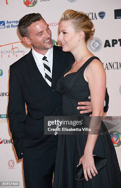 Canadian actor Chris William Martin and a guest attend the Roma Fiction Fest 2008 Closing Ceremony and Diamond Awards on July 12, 2008 in Rome, Italy.