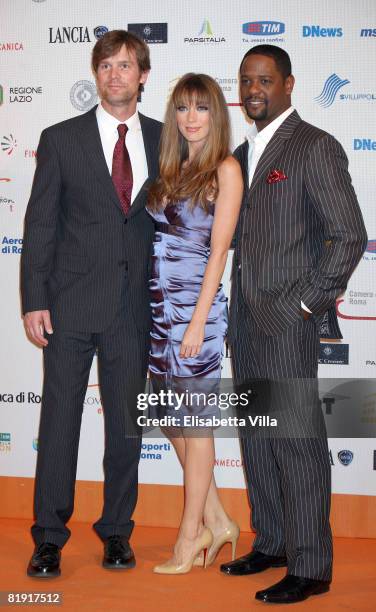 Actors Peter Krause, Natalie Zea and Blair Underwood attend the Roma Fiction Fest 2008 Closing Ceremony and Diamond Awards on July 12, 2008 in Rome,...