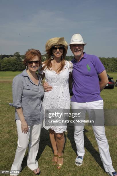Caroline Manzo, Jill Zarin and Brad Boles attend Mercedes-Benz Polo Challenge Opening Weekend at Blue Star Jets Field at Two Trees Farm on July 24,...