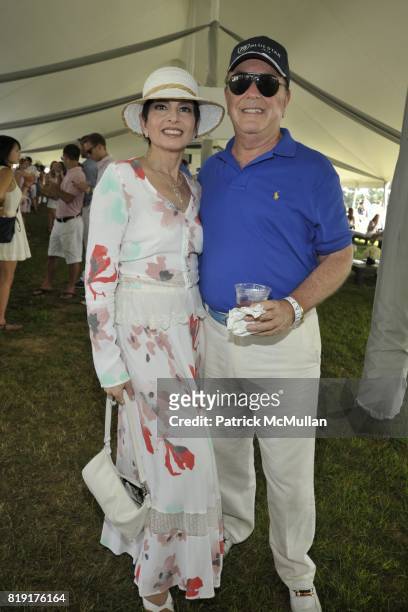 Arlene Lazare and Alan Lazare attend Mercedes-Benz Polo Challenge Opening Weekend at Blue Star Jets Field at Two Trees Farm on July 24, 2010 in...