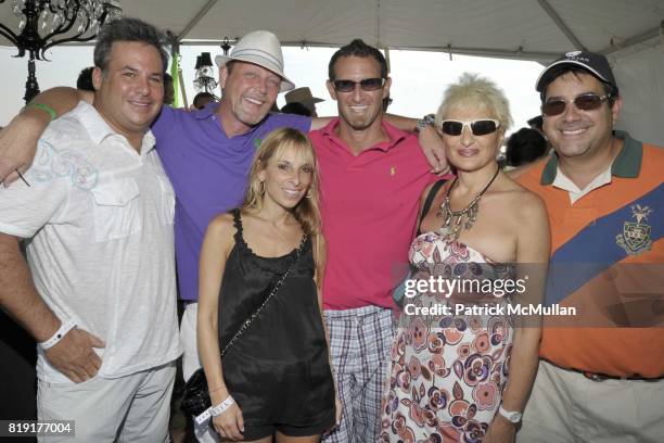 Dr. Seth Fishman, Brad Boles, Cori Prilik, Rob Siegel, Danielle and Charles Regensburg attend Mercedes-Benz Polo Challenge Opening Weekend at Blue...