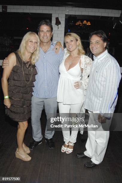 Missy Lubliner, Mario Singer, Ramona Singer and Jerry Lubliner attend Nic Roldan, Shamin Abas and Tracy Mourning Host Hamptons Social Series Dinner...