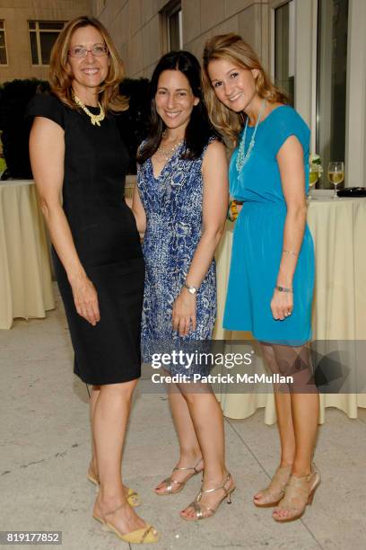 Judith Curr, Greer Hendricks and Sarah Cantin attend Susan Fales-Hill's ONE FLIGHT UP Book Launch Party at 15 Central Park West on July 21st, 2010 in...