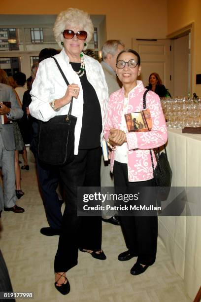 Alexandra Schlesinger and Gail Buckley attend Susan Fales-Hill's ONE FLIGHT UP Book Launch Party at 15 Central Park West on July 21st, 2010 in New...