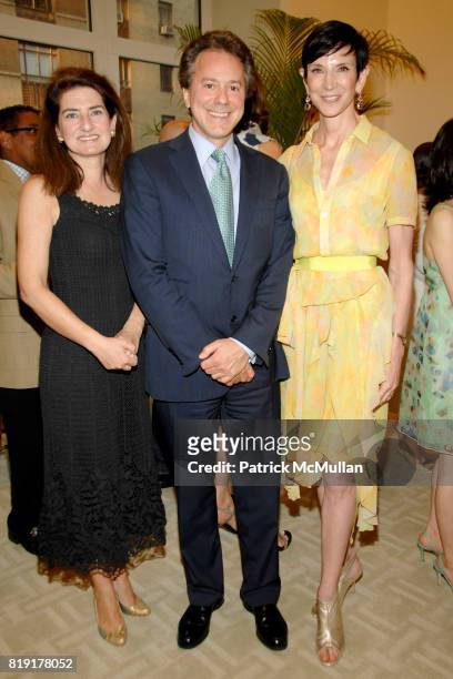 Laura Zeckendorf, Will Zeckendorf and Amy Fine Collins attend Susan Fales-Hill's ONE FLIGHT UP Book Launch Party at 15 Central Park West on July...