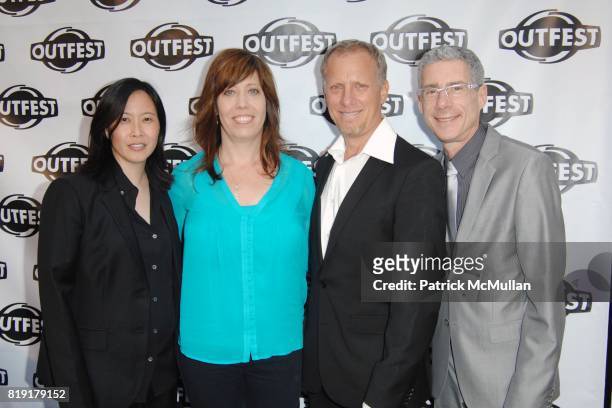 Kirsten Schaffer, Jeffrey Friedman and Rob Epstein attend Outfest's Opening Night Gala of HOWL at Orpheum Theater on July 8, 2010 in Los Angeles, CA.