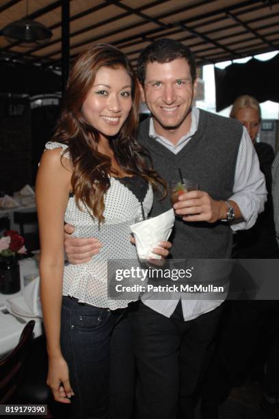 Samantha Huong, Sam Englebardt attend The Supper Club & Shepard Fairey's SNO host a Bombay Sapphire Tea Party at The Tea Room on July 20, 2010 in...