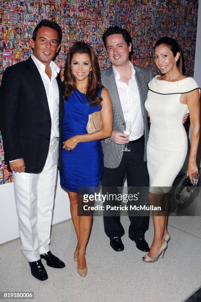 Eugenio Lopez, Eva Longoria, ? and Maria Bravo attend The First Annual Benefit Hosted By Los Angeles Nomadic Division at Private Residence on July...