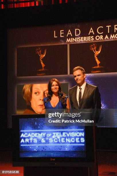 Sofia Vergara and Joel McHale attend 62nd Primetime Emmy Awards Nominations at Leonard H. Goldenson Theatre on July 8, 2010 in North Hollywood, CA.