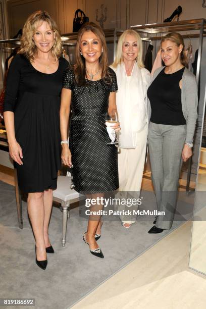 Pamela Bowen, Miriam Azram, Janis Kaye and Sonia Marson attend DIOR & HARPER'S BAZAAR Host Cocktails to Preview FALL 2010 Collection at Dior on July...