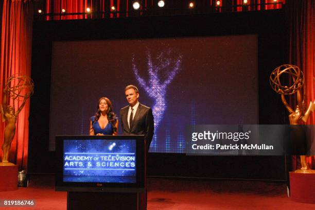 Sofia Vergara and Joel McHale attend 62nd Primetime Emmy Awards Nominations at Leonard H. Goldenson Theatre on July 8, 2010 in North Hollywood, CA.