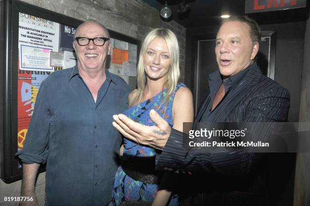 Terry George, ? and Mickey Rourke attend THE CINEMA SOCIETY & 2IST host a screening of "TWELVE" at Landmark Sunshine Cinemal on July 28, 2010 in New...