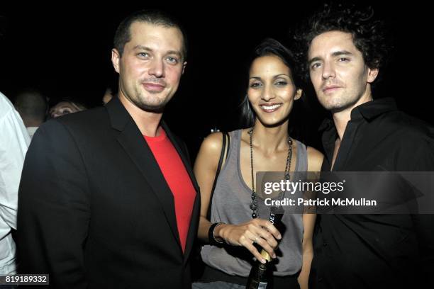 Justin Parks, Michelle Fantauzzo and Vincent Fantauzzo attend THE CINEMA SOCIETY & 2IST Host The After Party for "TWELVE" at Le Bain at The Standard...