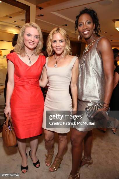 Alyse Nelson, Maria Bello and Anissa Todma attend MARIA BELLO and JUDITH LEIBER Host "Don't Forget Haiti" Launch Party with DJ Sedeck Jean at Judith...