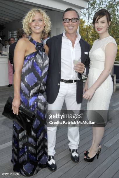 Jennifer Clark, William Mayer and Bridget McDaniel attend QVC Style Initiative Dinner hosted by CEO Mike George at the home of Dennis Basso and...