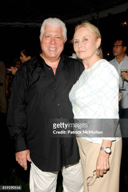 Dennis Basso and Cornelia Bregman attend Denise and Daniella Rich host a Summer Cocktail to benefit Gabrielle's Angel Foundation for Cancer Research...
