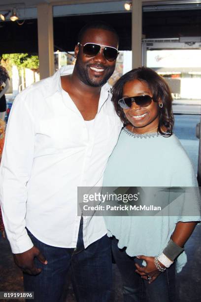Gary O'Neil and Luwanna Huckaby attend FLP by Nicole Murphy Trunk Show a Jewelry Collection for Men & Women at Jami Lyn Boutique on July 13, 2010 in...