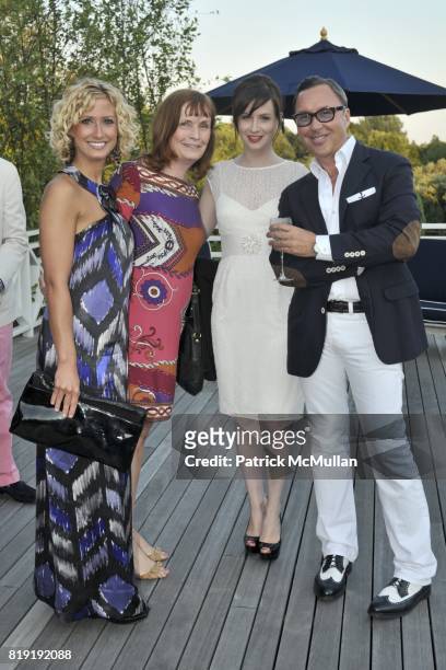 Jennifer Clark, ?, Bridget Mcdaniel and William Meyer attend QVC Style initiative Dinner hosted by CEO Mike George at the home of Dennis Basso and...