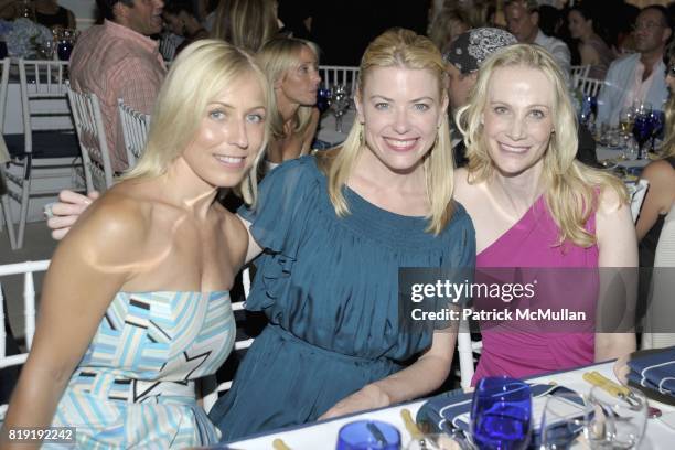 Aleta Spitaleri, Amy McFarland and Joanna Goldenstein attend QVC Style Initiative Dinner hosted by CEO Mike George at the home of Dennis Basso and...