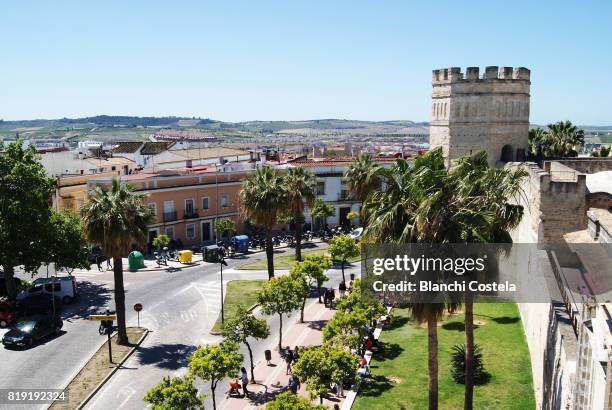 aerial view of jerez de la frontera - alcazar castle stock pictures, royalty-free photos & images