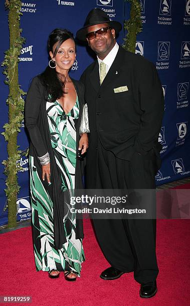 Music producer Jimmy Jam and wife Lisa Padilla attend the Grammy Foundation's "Starry Night" gala at the University of Southern California on July...