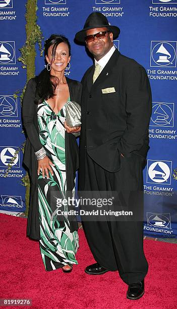 Music producer Jimmy Jam and wife Lisa Padilla attend the Grammy Foundation's "Starry Night" gala at the University of Southern California on July...
