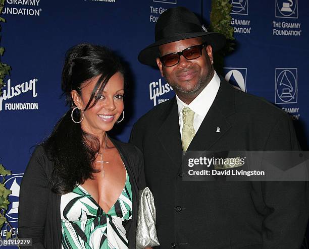 Music producer Jimmy Jam and wife Lisa Padilla attend the Grammy Foundation's "Starry Night" gala at the University of Southern California on July...