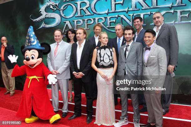 Mickey Mouse, Jon Turteltaub, Kathy Oliver, Nicolas Cage, Jerry Bruckheimer, Teresa Palmer, Mayor Michael Bloomberg, Jay Baruchel, ?, Gregory Woo and...