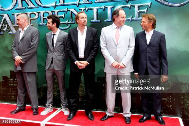 Alfred Molina, Jay Baruchel, Nicolas Cage, Jon Turteltaub and Jerry Bruckheimer attend The World Premiere of THE SORCERER'S APPRENTICE at New...