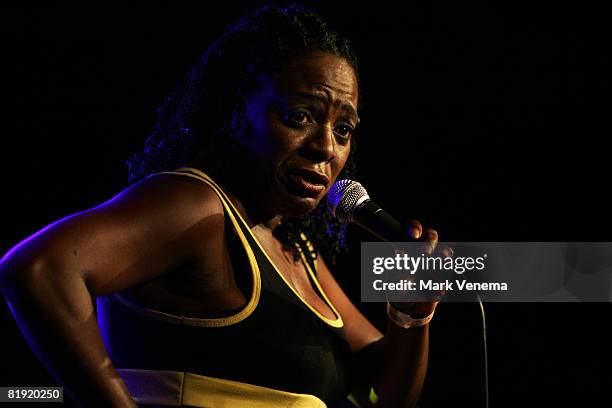 Sharon Jones performs with her band The Dap-Kings live on day two of the North Sea Jazz Festival at Ahoy on July 12, 2008 in Rotterdam, Netherlands.