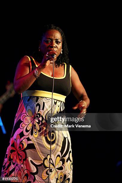 Sharon Jones performs with her band The Dap-Kings live on day two of the North Sea Jazz Festival at Ahoy on July 12, 2008 in Rotterdam, Netherlands.