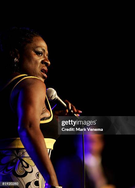 Sharon Jones performs with her band The Dap-Kings live on day two of the North Sea Jazz Festival at Ahoy on July 12, 2008 in Rotterdam, Netherlands