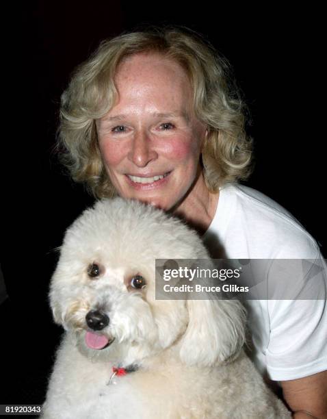 Glenn Close poses at Broadway Barks 10 in Shubert Alley on July 12, 2008 in New York City.