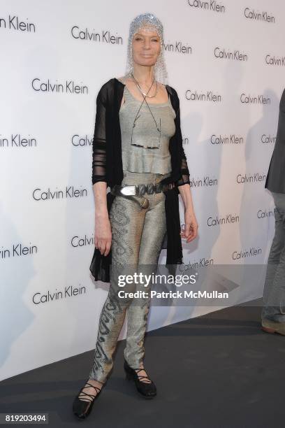Veruschka von Lehndorff attends World of CALVIN KLEIN Party to Kick-off Spring 2011 Berlin Fashion Week at Die Munze on July 7, 2010 in Berlin,...