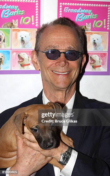 Joel Grey poses at Broadway Barks 10 in Shubert Alley on July 12, 2008 in New York City.