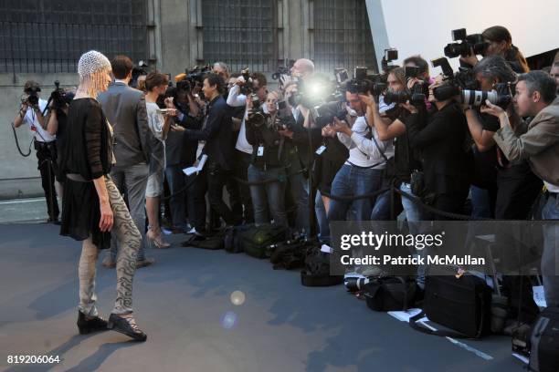 Veruschka von Lehndorff attends World of CALVIN KLEIN Party to Kick-off Spring 2011 Berlin Fashion Week at Die Munze on July 7, 2010 in Berlin,...