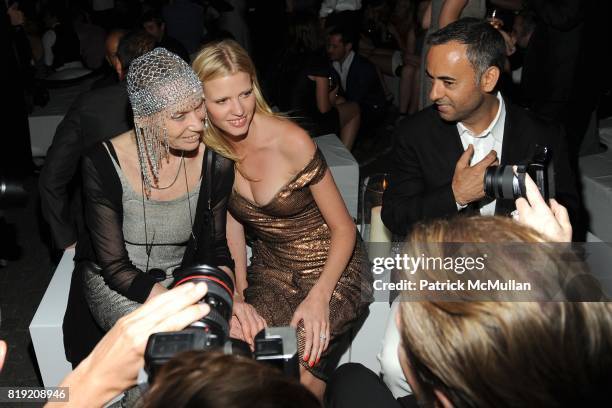 Veruschka von Lehndorff, Lara Stone and Francisco Costa attend World of CALVIN KLEIN Party to Kick-off Spring 2011 Berlin Fashion Week at Die Munze...