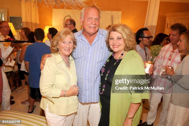 Mary Lynch, Roy Ostrom and Barbara Ostrom attend 2010 Hampton Designer Showhouse Kickoff Party hosted by HB Home at HB Home on July 10, 2010 in East...